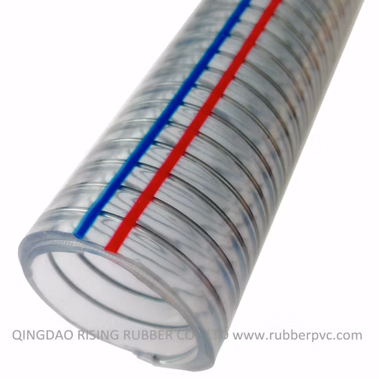 Tuyau à ressort en fil d'acier transparent en PVC personnalisé