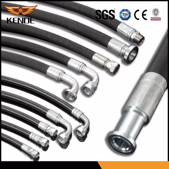 Très longue durée de vie hydraulique industrielle haute pression tressée air huile eau PVC excavatrice de jardin tuyau en caoutchouc flexible flexible hydraulique 4sh 4sp